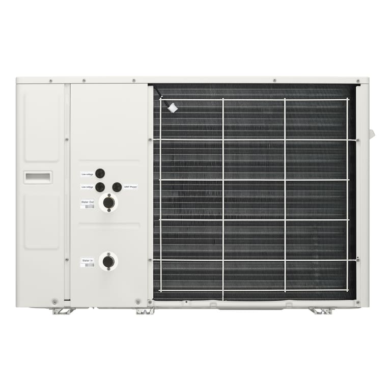 LG THERMA V R290 Monobloc - achteraanzicht met aansluitingen